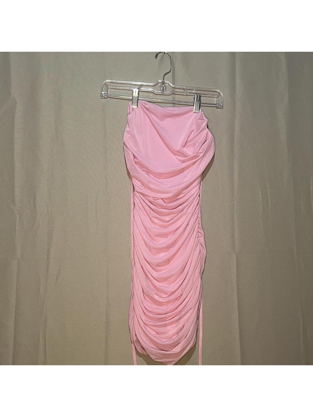 Cloud Ten Pink Ruched Mini Dress, Size Small
